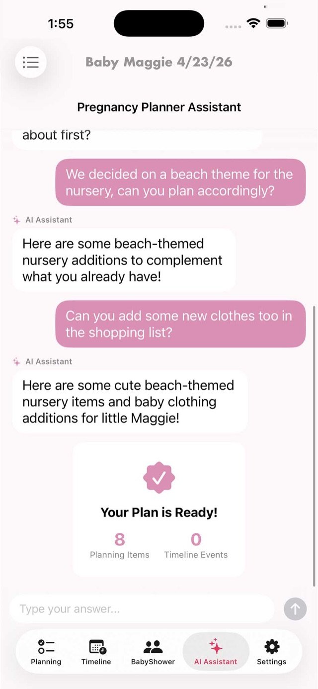 AI pregnancy assistant planning a beach themed nursery