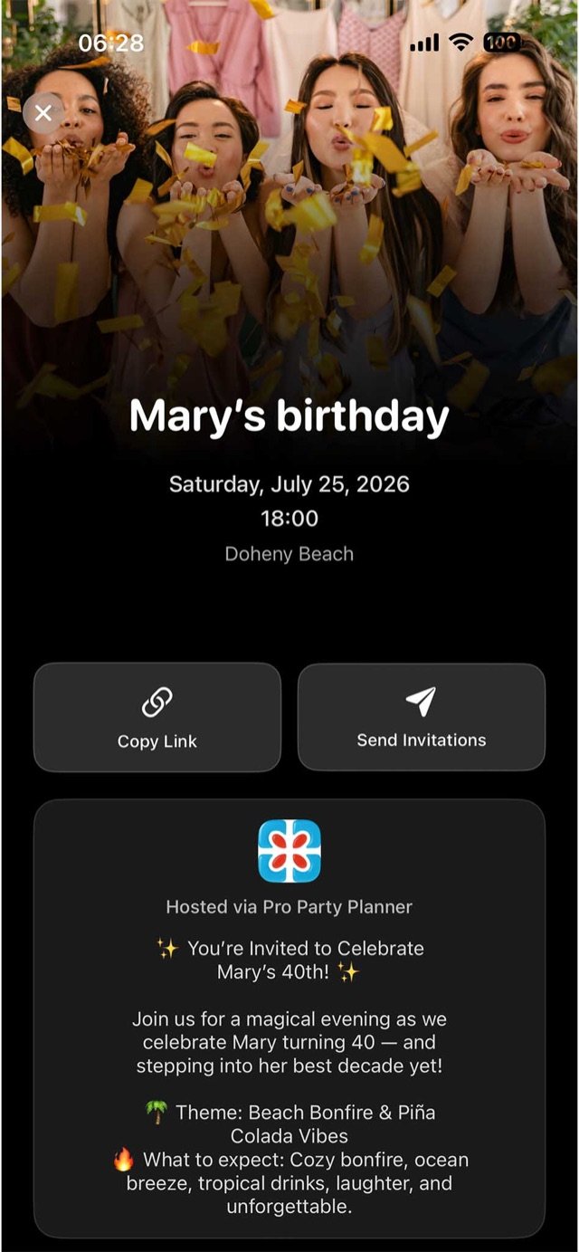 Online invitation with RSVP