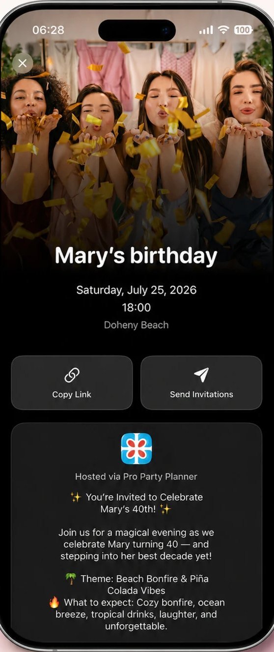 Online invitation with RSVP